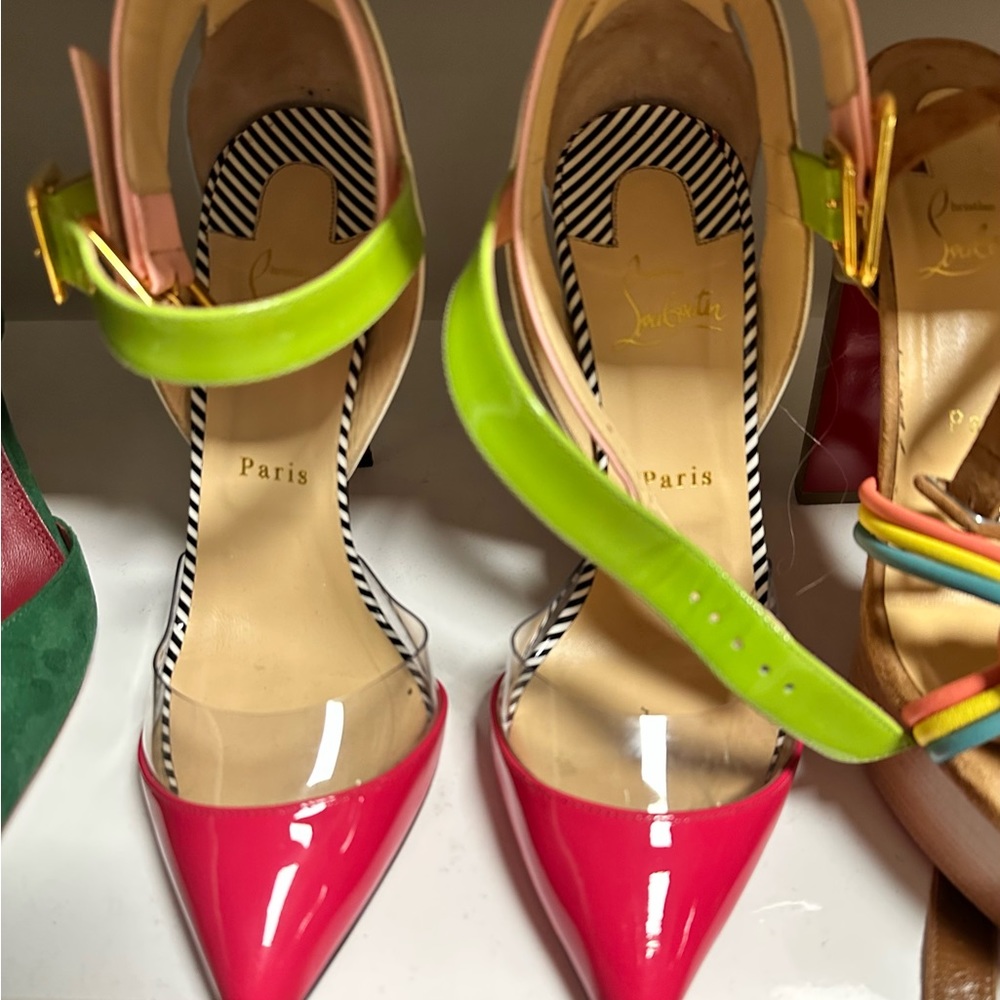 christian louboutin multi color heel size 40